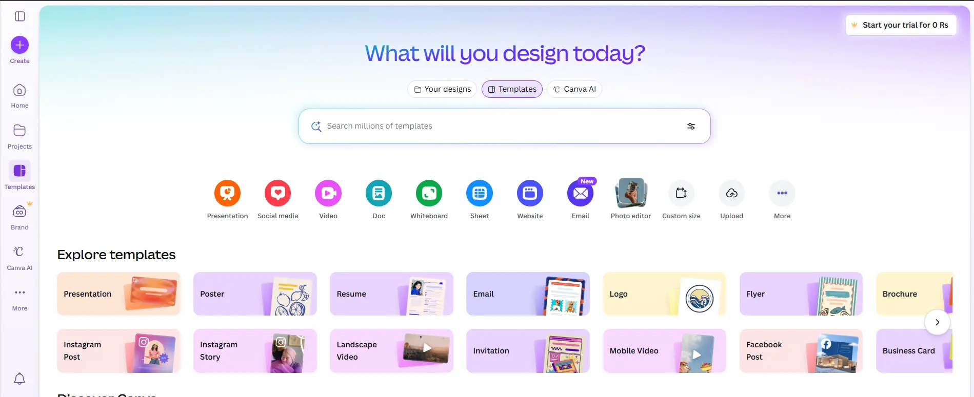 Canva AI Logo Maker workspace