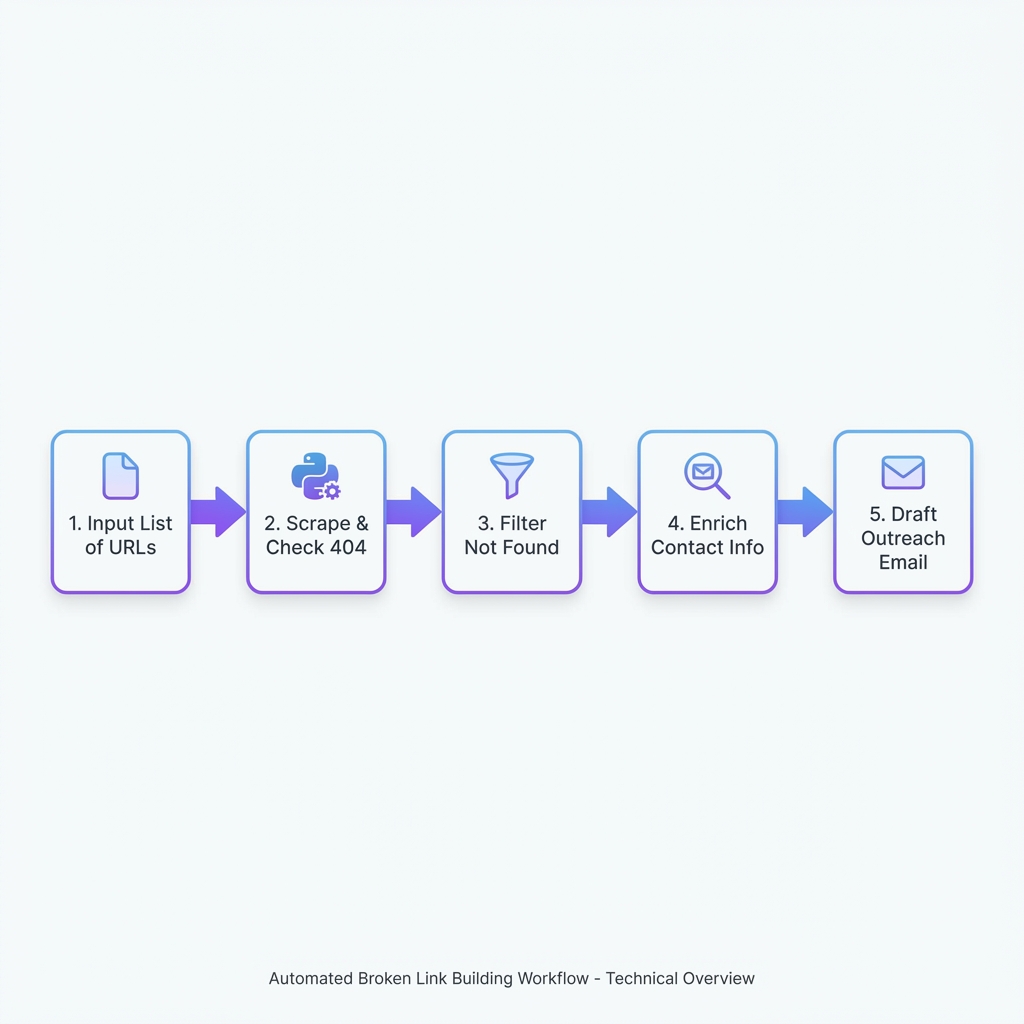 n8n workflow for automated 404 broken link building and email enrichment